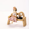 Ceramic Figure - Lady and Cat on a Bench - Love Roobarb