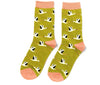 Socks - Bamboo - Storks Olive