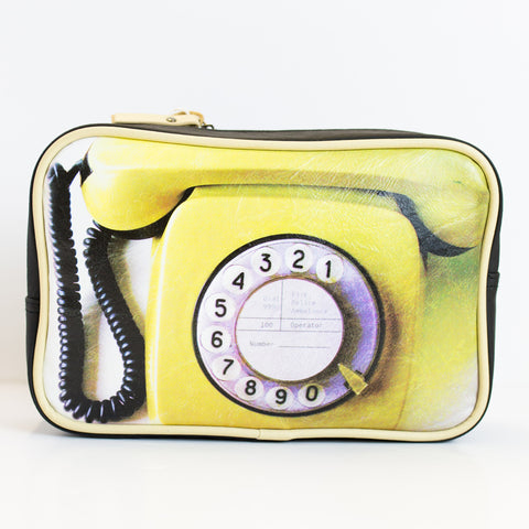 Wash Bag - Yellow Telephone